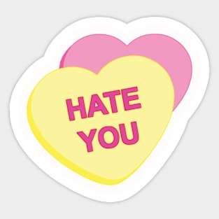 Conversation Hearts - Hate You heart Sticker